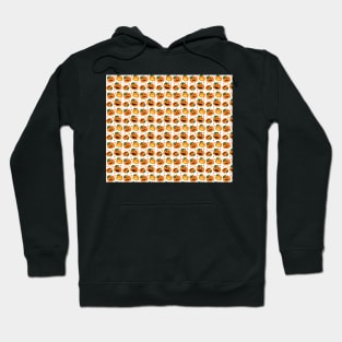 Jack O' Lantern Pumpkins and Leaves Halloween Pattern Hoodie